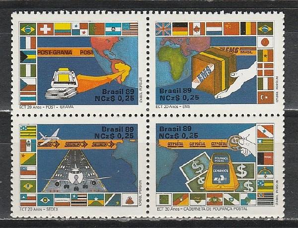 Бразилия 1989, Почтовые отправления, квартблок)